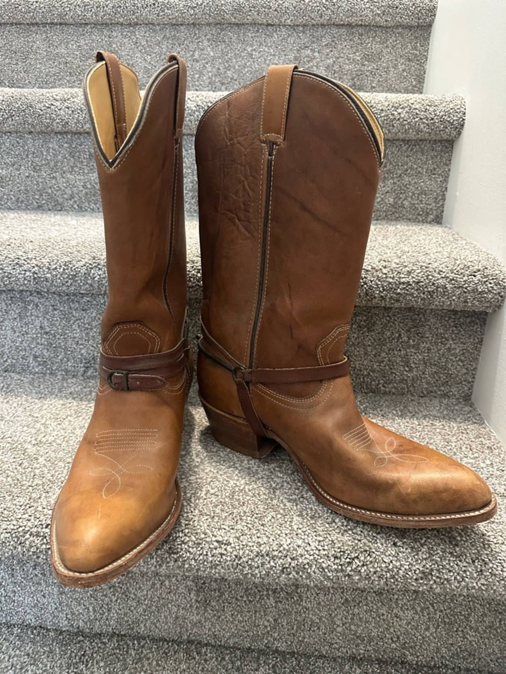 Vintage Double H Leather Western Boots Men’s 12